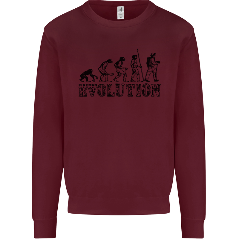 Fireman Evolution Mens Sweatshirt Jumper Maroon