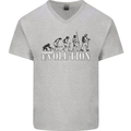 Fireman Evolution Mens V-Neck Cotton T-Shirt Sports Grey