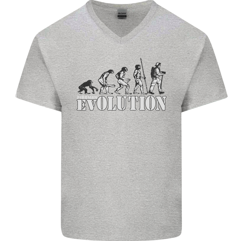 Fireman Evolution Mens V-Neck Cotton T-Shirt Sports Grey