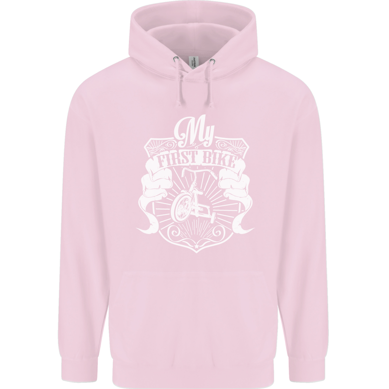 First Bike Funny Biker Motorbike Motorcyle Childrens Kids Hoodie Light Pink