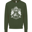 First Bike Funny Biker Motorbike Motorcyle Kids Sweatshirt Jumper Forest Green