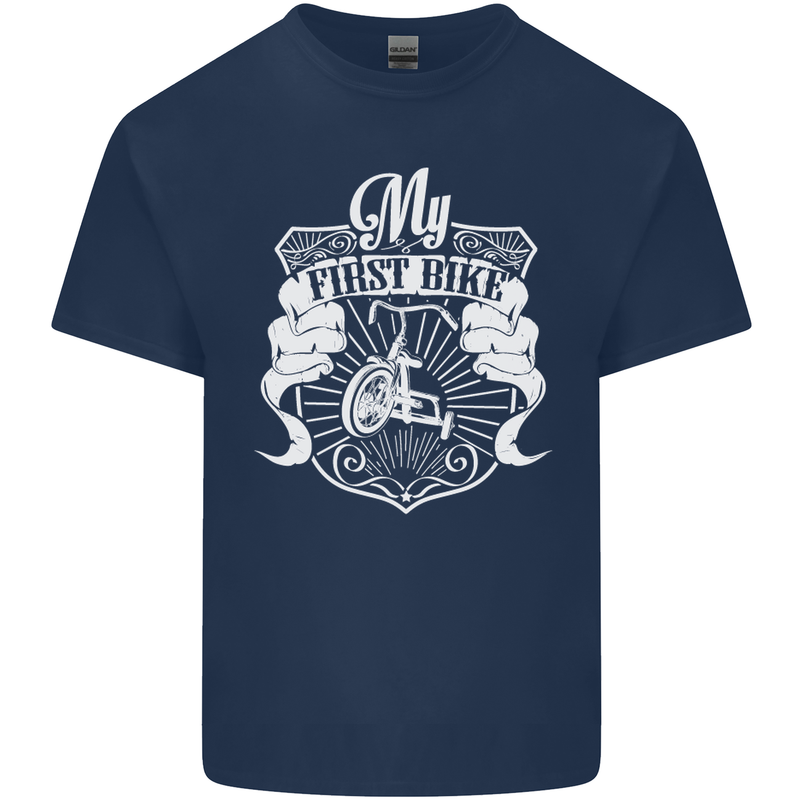 First Bike Funny Biker Motorbike Motorcyle Kids T-Shirt Childrens Navy Blue