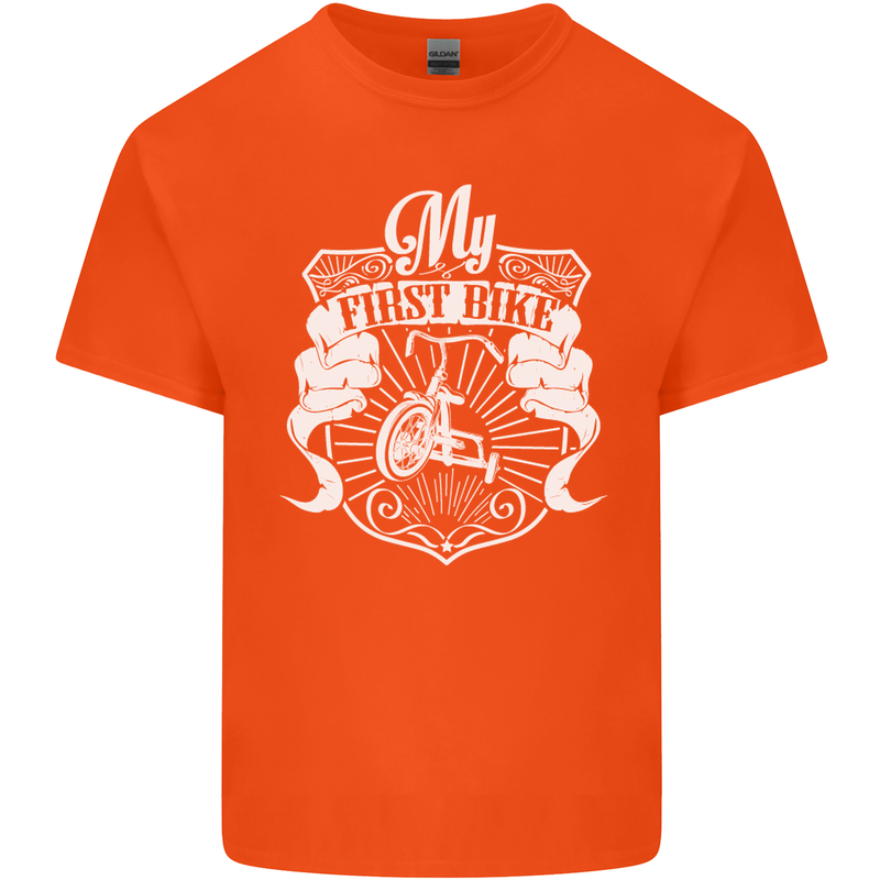 First Bike Funny Biker Motorbike Motorcyle Kids T-Shirt Childrens Orange