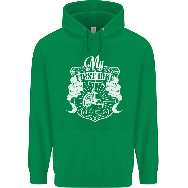 First Bike Funny Biker Motorbike Motorcyle Mens 80% Cotton Hoodie Irish Green