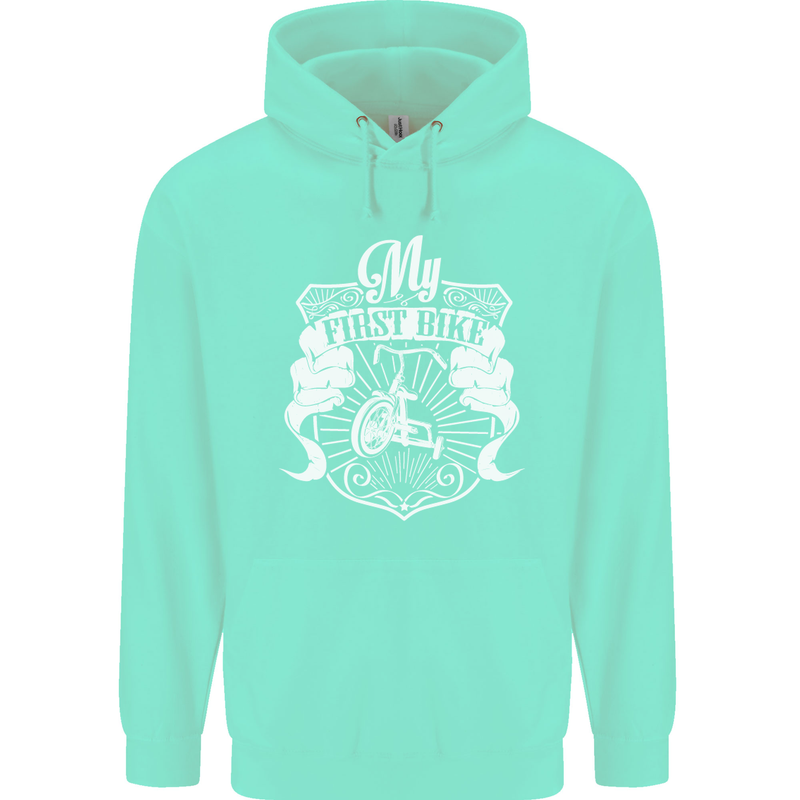 First Bike Funny Biker Motorbike Motorcyle Mens 80% Cotton Hoodie Peppermint