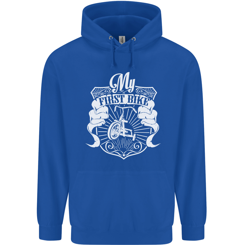 First Bike Funny Biker Motorbike Motorcyle Mens 80% Cotton Hoodie Royal Blue