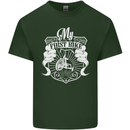 First Bike Funny Biker Motorbike Motorcyle Mens Cotton T-Shirt Tee Top Forest Green