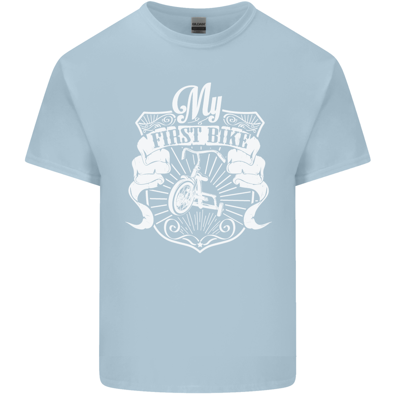 First Bike Funny Biker Motorbike Motorcyle Mens Cotton T-Shirt Tee Top Light Blue