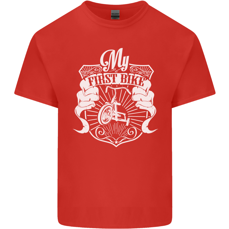 First Bike Funny Biker Motorbike Motorcyle Mens Cotton T-Shirt Tee Top Red