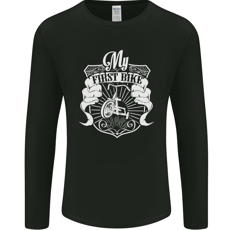 First Bike Funny Biker Motorbike Motorcyle Mens Long Sleeve T-Shirt Black