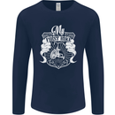 First Bike Funny Biker Motorbike Motorcyle Mens Long Sleeve T-Shirt Navy Blue