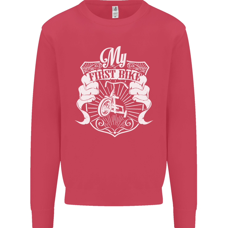 First Bike Funny Biker Motorbike Motorcyle Mens Sweatshirt Jumper Heliconia