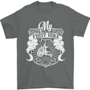First Bike Funny Biker Motorbike Motorcyle Mens T-Shirt Cotton Gildan Charcoal