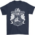 First Bike Funny Biker Motorbike Motorcyle Mens T-Shirt Cotton Gildan Navy Blue