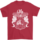 First Bike Funny Biker Motorbike Motorcyle Mens T-Shirt Cotton Gildan Red