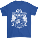 First Bike Funny Biker Motorbike Motorcyle Mens T-Shirt Cotton Gildan Royal Blue