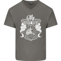 First Bike Funny Biker Motorbike Motorcyle Mens V-Neck Cotton T-Shirt Charcoal
