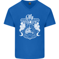 First Bike Funny Biker Motorbike Motorcyle Mens V-Neck Cotton T-Shirt Royal Blue