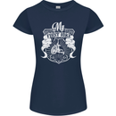 First Bike Funny Biker Motorbike Motorcyle Womens Petite Cut T-Shirt Navy Blue