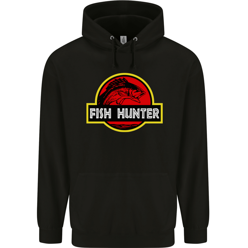 Fish Hunter Funny Fishing Fisherman Childrens Kids Hoodie Black
