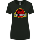 Fish Hunter Funny Fishing Fisherman Womens Wider Cut T-Shirt Black