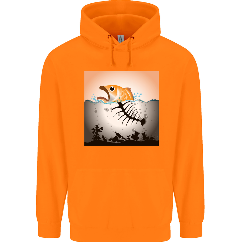 Fish Pollution Climate Change Environment Childrens Kids Hoodie Orange