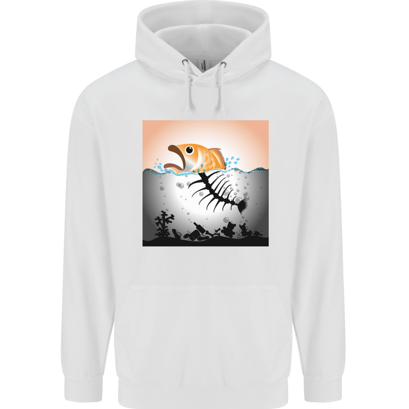 Fish Pollution Climate Change Environment Childrens Kids Hoodie White