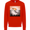 Fish Pollution Climate Change Environment Kids Sweatshirt Jumper Bright Red