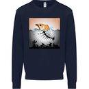 Fish Pollution Climate Change Environment Kids Sweatshirt Jumper Navy Blue