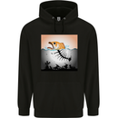 Fish Pollution Climate Change Environment Mens 80% Cotton Hoodie Black