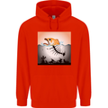 Fish Pollution Climate Change Environment Mens 80% Cotton Hoodie Bright Red