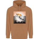 Fish Pollution Climate Change Environment Mens 80% Cotton Hoodie Caramel Latte