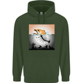 Fish Pollution Climate Change Environment Mens 80% Cotton Hoodie Forest Green