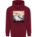 Fish Pollution Climate Change Environment Mens 80% Cotton Hoodie Maroon