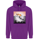 Fish Pollution Climate Change Environment Mens 80% Cotton Hoodie Purple