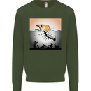 Fish Pollution Climate Change Environment Mens Sweatshirt Jumper Forest Green