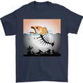 Fish Pollution Climate Change Environment Mens T-Shirt Cotton Gildan Navy Blue