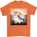 Fish Pollution Climate Change Environment Mens T-Shirt Cotton Gildan Orange