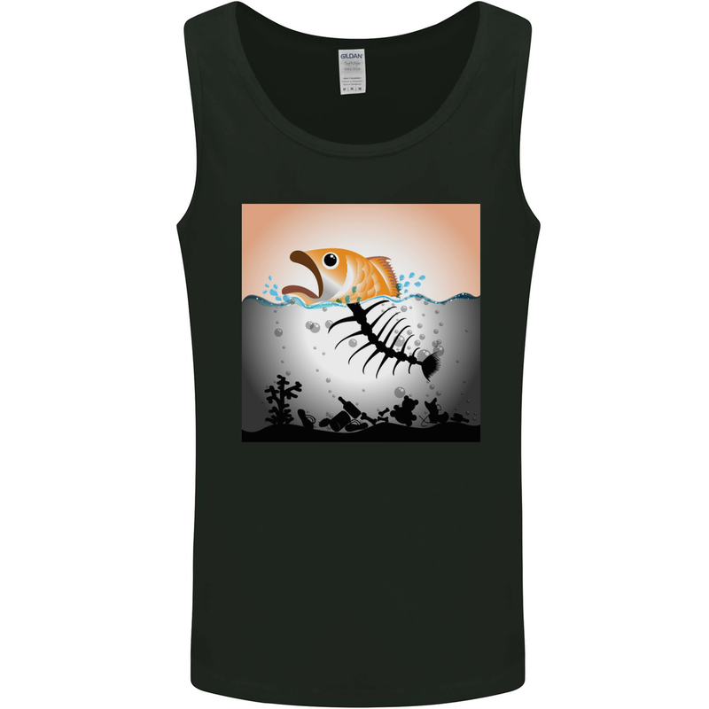 Fish Pollution Climate Change Environment Mens Vest Tank Top Black