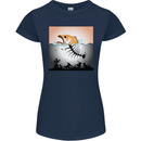 Fish Pollution Climate Change Environment Womens Petite Cut T-Shirt Navy Blue