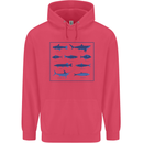 Fish Species Fishing Fisherman Shark Childrens Kids Hoodie Heliconia