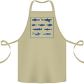 Fish Species Fishing Fisherman Shark Cotton Apron 100% Organic Khaki