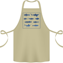 Fish Species Fishing Fisherman Shark Cotton Apron 100% Organic Khaki
