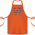 Fish Species Fishing Fisherman Shark Cotton Apron 100% Organic Orange