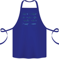 Fish Species Fishing Fisherman Shark Cotton Apron 100% Organic Royal Blue