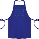 Fish Species Fishing Fisherman Shark Cotton Apron 100% Organic Royal Blue