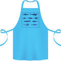 Fish Species Fishing Fisherman Shark Cotton Apron 100% Organic Turquoise