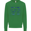 Fish Species Fishing Fisherman Shark Kids Sweatshirt Jumper Irish Green