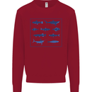Fish Species Fishing Fisherman Shark Kids Sweatshirt Jumper Red
