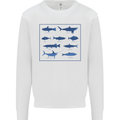 Fish Species Fishing Fisherman Shark Kids Sweatshirt Jumper White